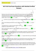 AUT-135 Final Exam Questions with Detailed Verified  Answers 