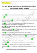 Cal&period; Fire Weekly Firepump Cert&period; Sample Test Questions  with Detailed Verified Answers
