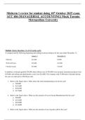 Midterm 1 review for student doing 10th October 2025 exam ACC 406 &lpar;MANAGERIAL ACCOUNTING&rpar; Mock Toronto Metropolitan University