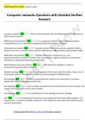 Computer networks Questions with Detailed Verified  Answers