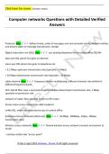 Computer networks Questions with Detailed Verified  Answers