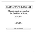 Management Accounting for Decision Makers (Atrill & McLaney, 10th Edition) – Pearson Education  – Complete Instructor’s Solution Manual