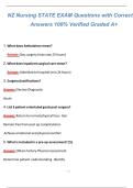 NZ Nursing STATE EXAM Questions with Correct Answers 100&percnt; Verified Graded A&plus;