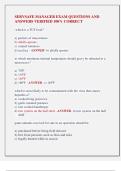 SERVSAFE MANAGER EXAM QUESTIONS AND  ANSWERS VERIFIED 100&percnt; CORRECT 