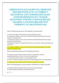 ABDSM FINAL EXAM-DENTAL MEDICINE   2025&sol;2026 WITH ACTUAL CORRECT  QUESTIONS AND VERIFIED DETAILED  ANSWERS&vert;FREQUENTLY TESTED  QUESTIONS AND SOLUTIONS&vert;ALREADY  GRADED A&plus;&vert;NEWEST&vert;BRAND NEW  VERSION&excl;&excl; &vert;GUARANTEED PASS 