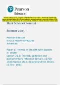 Pearson Edexcel In GCE History &lpar;9HI0&sol;36&rpar; Advanced Paper 3&colon; Themes in breadth with aspects in depth Option 36&period;1&colon; Protest&comma; agitation and parliamentary reform in Britain&comma; c1780&ndash;1928 Option 36&period;2&colon; Ireland and the Union&comma; c1774&ndash; 1923 Mark Scheme &lpar;Results&rpar; Summer