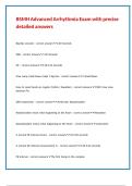 BSMH Advanced Arrhythmia Exam with precise detailed answers