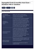 Segregated Funds & Annuities Mock Exam &ndash; Questions With A&plus; Solutions