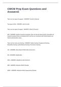 CWCM Prep Exam Questions and Answers