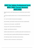 NISP Fire Safety Professional Exam With 100&percnt; Correct Answers 2025&sol;2026