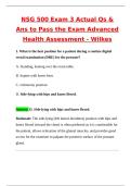NSG 500 &sol; NSG 500 Exam 1-3 Advanced Health Assessment &lpar;Latest 2025 &sol; 2026 Update&rpar; Questions and Verified Answers &vert; 100&percnt; Correct &vert; Grade A&plus; - Wilkes NSG 500 &sol; NSG 500 &lpar;Exam 1&comma; 2&comma; 3&rpar; &lpar;Latest 2025 &sol; 2026&rpar; Actual Qs & Ans to Pass the Exam Advanced Health Asse