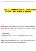 FPE FIT ABA Questions with Correct Answers 2025&sol;2026 &vert;&vert; 100&percnt; Verified &vert; Graded A&plus;