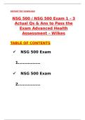 NSG 500 &sol; NSG 500 Exam 1-3 Advanced Health Assessment &lpar;Latest 2025 &sol; 2026 Update&rpar; Questions and Verified Answers &vert; 100&percnt; Correct &vert; Grade A&plus; - Wilkes