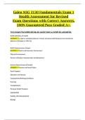 Galen NSG 3130 Fundamentals Exam 1 &ndash; Health Assessment &vert; Revised Exam Questions with Correct Answers &lpar;Guaranteed A&plus; Material&rpar;