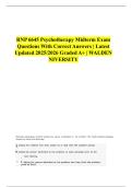 NRNP 6645 Psychotherapy Midterm Exam Questions With Correct Answers &vert; Latest Updated 2025&sol;2026 Graded A&plus; &vert; WALDEN NIVERSITY