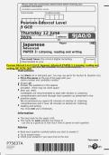 Pearson Edexcel Level 3 GCE Japanese Advanced PAPER 3&colon; Listening&comma; reading and writing QP JUNE 2025