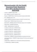 Massachusetts Life And Health  Insurance Exam Questions  And 100&percnt; Verified Answers  2025&sol;2026