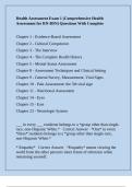 Health Assessment Exam 1 &lpar;Comprehensive Health Assessment for RN-BSN&rpar; Questions With Complete 