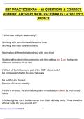 RBT PRACTICE EXAM - 85 QUESTIONS & CORRECT VERIFIED ANSWERS WITH RATIONALES LATEST 2025 UPDATE
