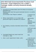 DAU 0010 DoD Governmentwide Purchase Card Overview - If this helped buy me a coffee &colon;&rpar; Cashapp&colon; Add0s correctly answered already passed