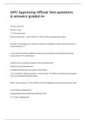 GPC Approving Official Test questions & answers graded A&plus;