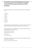 FP Exam Course 511 Module 1 Personal Financial Planning exam with verified answers
