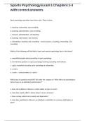 Sports Psychology Exam 1 Chapters 1-4 with correct answers&period;