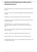 Sports Psychology exam 1 with correct detailed answers&period;