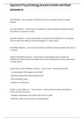 Sports Psychology Exam 2 with verified answers