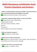 NAMS Menopause Certification Exam Practice &lpar;Latest 2025 &sol; 2026 Update&rpar; Questions and Verified Answers &vert; 100&percnt; Correct &vert; Grade A&plus;
