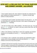LETRS UNIT 5-8 PRE AND POST TEST EXAM&vert; QUESTIONS AND CORRECT ANSWERS 2025 UPDATE