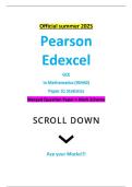 Official summer 2025 Pearson Edexcel GCE In Mathematics &lpar;9MA0&rpar; Paper 31 Statistics Merged Question Paper &plus; Mark Scheme