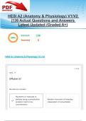 HESI A2 &lpar;Anatomy & Physiology&rpar; V1&sol;V2 &vert;136 Actual Questions and Answers Latest Updated 2025&sol;2026 &lpar;Graded A&plus;&rpar;