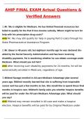 AHIP Final Exam &lpar;Latest 2025 &sol; 2026 Update&rpar; Questions and Verified Answers &vert; 100&percnt; Correct &vert; Grade A&plus;