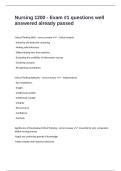 Nursing 1200 - Exam &num;1 questions well answered already passed