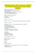 ORTHOPEDIC SPECIAL TESTS OCS WITH ALL CORRECT & 100&percnt; VERIFIED ANSWERS&vert;LATEST UPDATE&vert;ALREADY GRADED A&plus;