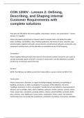 CON 1200V - Lesson 2&colon; Defining&comma; Describing&comma; and Shaping Internal Customer Requirements with complete solutions