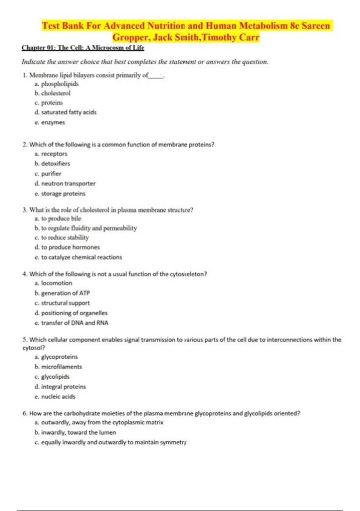 ADVANCED NUTRITION AND HUMAN METABOLISM 8TH EDITION visual data 8