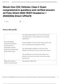 Illinois Non CDL Vehicles&colon; Class C Exam comprehensive questions and verified answers ACTUAL EXAM 2025 TEST&excl;&excl; Graded A&plus; &vert; 2025&vert;2026 EXAM UPDATE