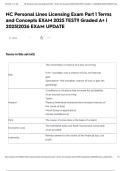 NC Personal Lines Licensing Exam Part 1 Terms and Concepts EXAM 2025 TEST&excl;&excl; Graded A&plus; &vert; 2025&vert;2026 EXAM UPDATE