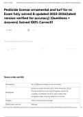 Pesticide license ornamental and turf for nc Exam fully solved & updated 2025-2026&lpar;latest version verified for accuracy&rpar; &lpar;Questions &plus; Answers&rpar; Solved 100&percnt; Correct&excl;&excl;