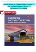Canadian Income Taxation &lpar;26th Edition&comma; William Buckwold&rpar; &ndash; Complete Solution Manual for Chapters 1&ndash;23
