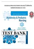 Full Test Bank &ndash; Introductory Maternity & Pediatric Nursing&comma; 5th Edition by Hatfield & Kincheloe &lpar;Chapters 1&ndash;42&rpar;
