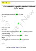 Lead Abatement Supervisor Questions with Detailed  Verified Answers