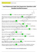Lead Abatement State Test Supervisor Questions with  Detailed Verified Answers 