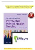 Davis Advantage for Psychiatric Mental Health Nursing &ndash; 10th Edition &lpar;Morgan & Townsend&comma; 2021&rpar; &vert; Exam Prep Questions & Answers &lpar;Ch&period; 1&ndash;38&rpar;