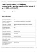 Class C water license Florida EXAM comprehensive questions and verified answers&vert; get it 100&percnt; ACCURATE&excl;&excl;