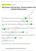 MEP Systems I Electrical Exam - Houston Questions with  Detailed Verified Answers 