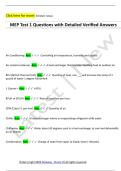 MEP Test 1 Questions with Detailed Verified Answers