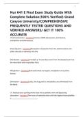 Nur 641 E Final Exam Study Guide With Complete Solution&lpar;100&percnt; Verified&rpar; Grand Canyon University&sol;COMPREHENSIVE FREQUENTLY TESTED QUESTIONS AND VERIFIED ANSWERS&sol; GET IT 100&percnt; ACCURATE